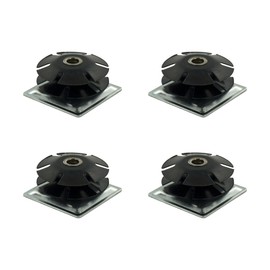 Outwater Industries Double Star Threaded Caster Insert | Heat Treated Steel | Fits 2 Inch Square 16-18 Gauge Tube | Thread: 3/8-16 | 4 Pack