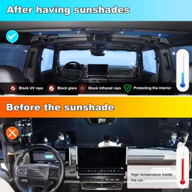 Car Windshield Sunshade Set, Auto Windshield Sun Shades Cover, Compatible with Hummer EV SUV 2024+ Car Window Shades UV Rays Sun Visor, Full Window Protector (12 Pieces/Set)