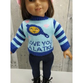 JustAskJoyce Collection Pant Outfit, "Love You A Latke!", Sweater Outfit for American Girl Dolls