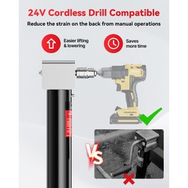 FZZD 5000 lbs A-Frame Trailer Jack, 23" Vertical Travel, 20-24V Cordless Drill Compatible, Adjustable Drop Leg, for Utility, Yacht (Black)