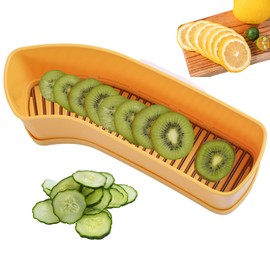 lasuroa Multifunctional Fruit Slicer Cup, Cucumber Cutter Banana Slicer Portable Slicing Tool for Kitchen Fruits Grape Eggs Hot Dogs Quick Meal Prep (Yellow)