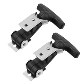 Coshar 2Pcs Stainless Steel Flexible Drawer Latches Rubber Flexible T-Handle Hasp Draw Latch with Brackets for Tool Cabinet,Hood or Vehicle Engine