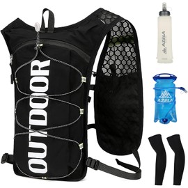 Mochila de Hidratación, Mochila Ligera para Exteriores, con 2 litros Vejiga de Agua Chaleco para Correr a Prueba de Fugas,