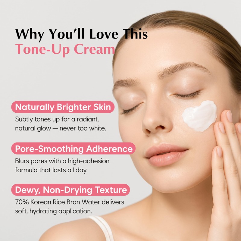 MIDHA RICE TONE UP CREAM, 1.69fl.oz/50ml, Even Skin Tone, Hydrating,