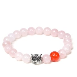 JJDreams Gemstone Bracelet Natural Stones Bracelet Owl Pearl Bracelet Women's 8 mm Healing Stones Bracelet, Stone