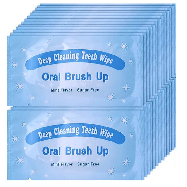 UNIQUE2U 100 pcs Disposable Textured Deep Cleaning Teeth Wipes Finger Brush Teeth Wipes Oral Brush Finger Brush Ups Clean Wipes(100pcs)