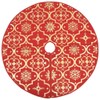 "vidaXL Luxury Christmas Tree Skirt with Sock - Red Fabric,