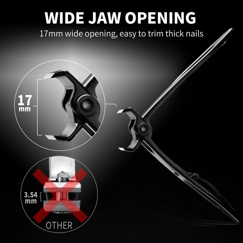 Ebewanli Straight Nail Clipper, 17mm Wide Jaw Opening Extra Large
