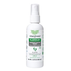 Vital Green Desodorante para Pies en Spray de Alumbre de Potasio con Extracto de Mentol y Toronja, Elimina el Mal Olor, Sin Aluminio ni Manchas, 100ml