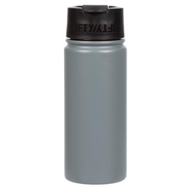 Fifty/Fifty 20oz, Double Wall Vacuum Insulated Café Water Bottle, Stainless Steel, Flip Cap w/ Wide Mouth, Slate Grey, 20oz/591mL