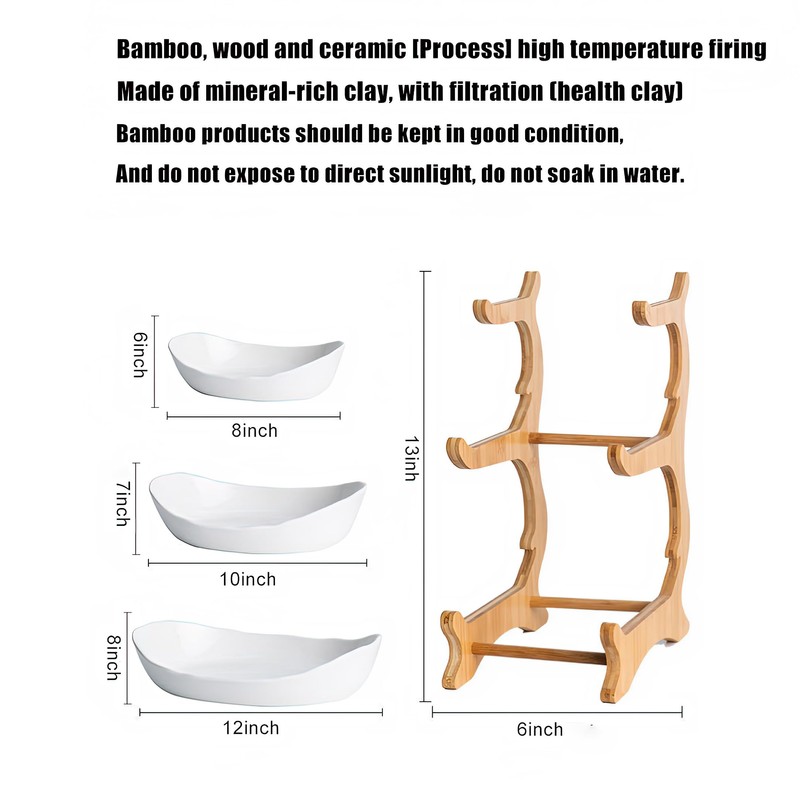 Zosebffej Fruit Bowl With Bamboo Wood Stand, Fruit&Vegetable Candy Dish