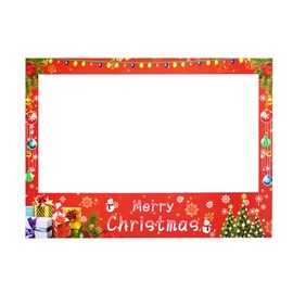 Soochat Christmas Photo Booth Props Frame Christmas Photo Booth Frame Party Supplies- Xmas/Winter/New Year Decorations