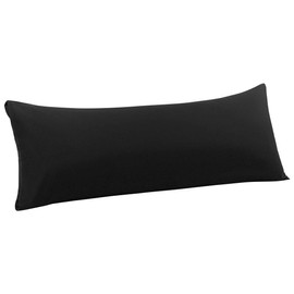 PiccoCasa Body Pillow Cover with Envelope Closure, Pillow Case for Long Bolster Pillow, Soft 110 Gsm Microfiber Body Pillow Covers Black Body(51cmx140cm)