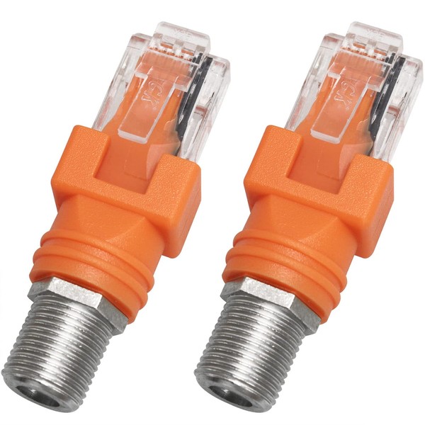 LUORNG 2PCS RF to RJ45 Converter Adapter Coaxial Barrel Coupler