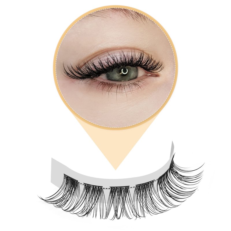 QUEWEL Individual Eyelashes, Individual Eyelash Clusters, Lashes, Natural C Curl,