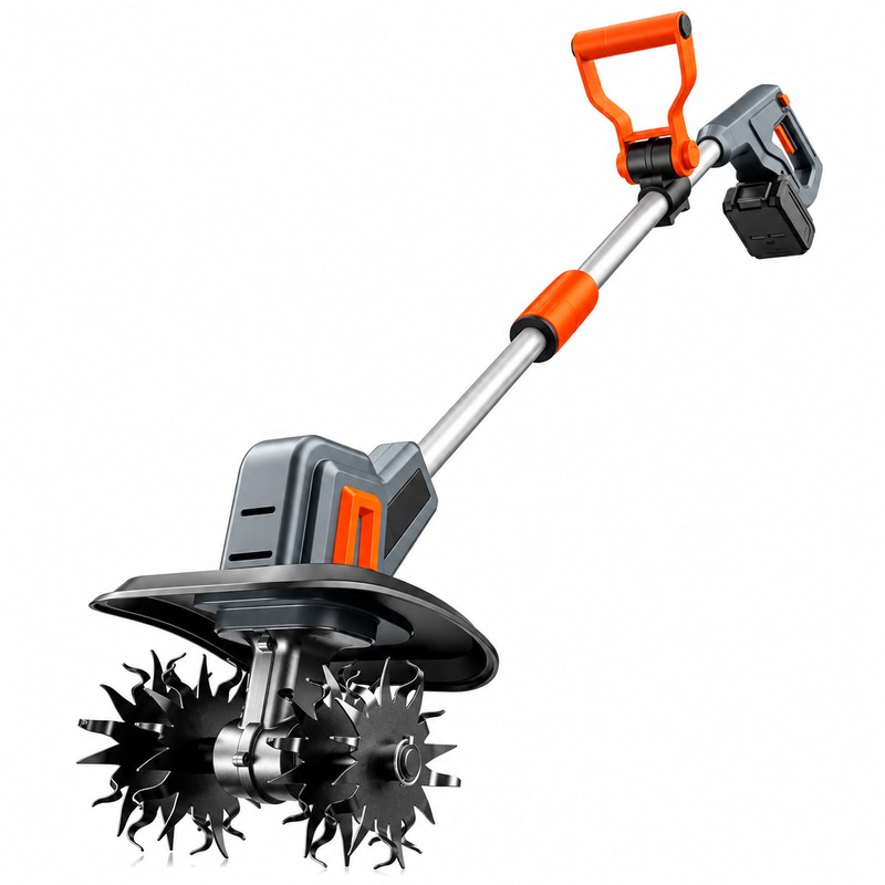 Cordless Electric Garden Tiller for Soil Cultivation – Anti-Tangle Blades