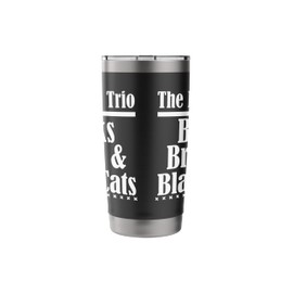 The Magic Trio Books Brews & Black Cats Cozy Caffeine Tea Stainless Steel Insulated Tumbler