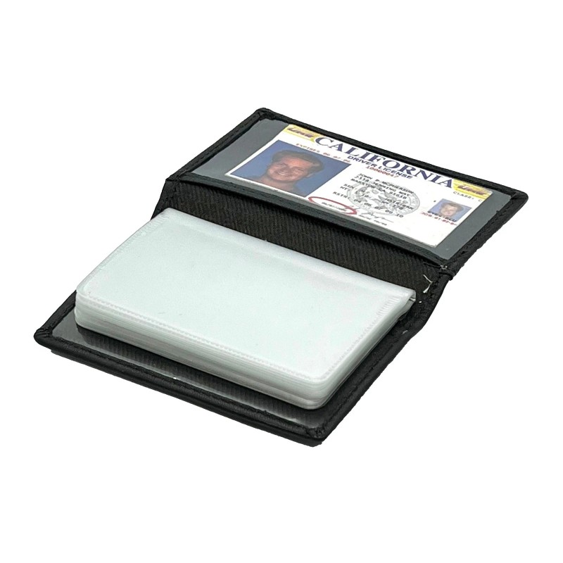 kelvinrolenleathercollection Genuine Leather Business Card Organizer Plastic Insert ID Credit
