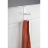 iDesign Clear Over Door Double Hook for Closet, Bathroom, or