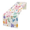 Happy Easter Table Runner,Easter Rabbits Linen Farmhouse Table Runners,Easter Eggs