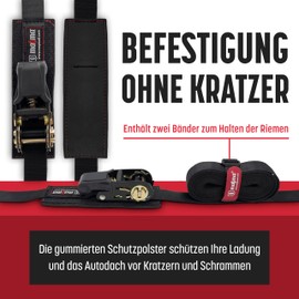 MAGMA 2-Pack 6M Tie Down Straps with Ratchet and Scratch Protection | Lashing Straps with Ratchet | Tie Down Strap Set | Ratchet Straps | Tie Kayak, Surfboard, Canoe, Bike, Motorcycle | Load 1600