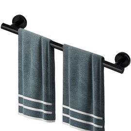 Black Towel Bar 304 Stainless Steel Thicken, Matte Towel Rack for Bathroom Hand Towel Holder Matte Black Wall Mounted, 23 Inch