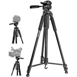 75" Professional Heavy Duty 3-Way Pan Head Tripod for Canon XA10 XA20 XA25 XF100 XF105 XH A1 XH A1S XH G1 XH G1S XF300 XF305 GL1 GL2 Camcorders & Video Cameras