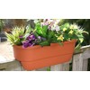 Apollo Exports International 24" Dual Deck Railing Planter, Terra Cotta