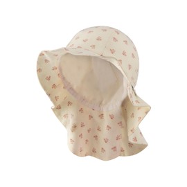 Sterntaler Sun Hat Bouquets - Girls' Summer Hat - Beach Hat - with Neck Protection - Adjustable Size - Batiste Lining (Organic) - Baby and Children's Headpiece - Natural, Size 47