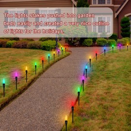 12 Inches Christmas Light Stakes Universal Yard Lawn Holiday Light Stakes C7 C9 String Lights Ground Stakes for Christmas Outdoor Lights Holders on Yards, Driveways, Pathways (50, Black)