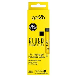 Got2b Gel fijador para cejas y bordes, GLUED, resistente al agua, ultra fijación, fórmula vegana sin sulfatos siliconas ni parábenos, 16ml.           