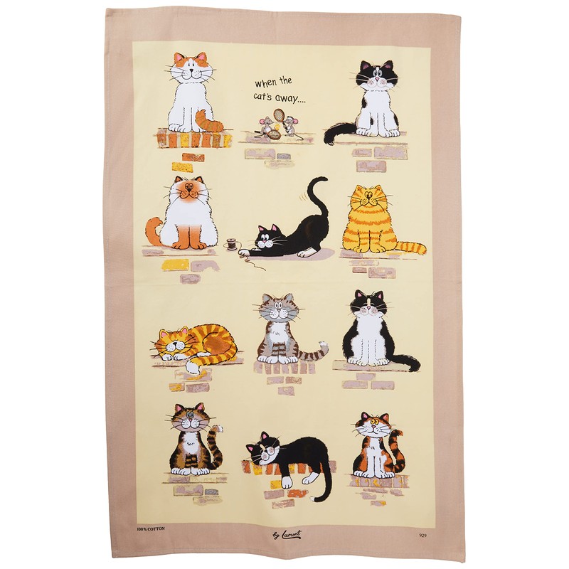 Samuel Lamont When The Cat's Away Union Tea Towel