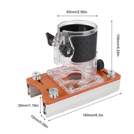 2 in 1 Invisible Fastener Slotting Bracket, Woodworking Router Base, Slotted Base and Fastening Bracket for 65mm Trimming Machine, Wood Trimmer Router Slotting Guide Locator
