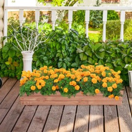 Wooden Decorative Flower Pot Planter Box for Garden Yard Window Displaycolor: Brown Color