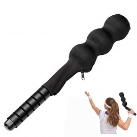 VercanMonth Tennis Serve Trainer Rebound Aid Moving Ball Tool Improves Rhythm Smooth Swing Training Sock Shaped Correct Posture Suitable for Beginners Professional Players Portable Equipment (Black)