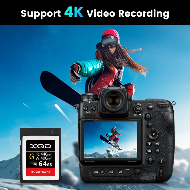 INDMEM 64GB XQD Memory Card Premium High Speed G Series