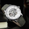 FORSINING Hollow Out Mechanical Waterproof Cloth Strap Male Wristwatch (White)