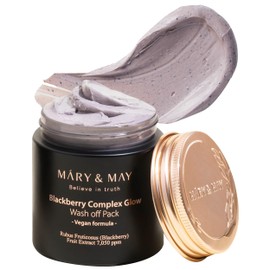 MaryMay Vegan Blackberry Complex Glow Wash Off Mask - Blackhead Care, Pore Clearing, Anti Aging Clay Mask - Bright and Glow Skin - Korean Skincare,