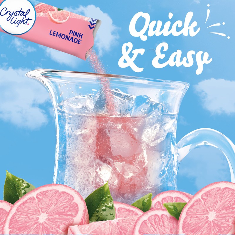 Crystal Light Sugar-Free Pink Lemonade Naturally Flavored Powdered Drink Mix