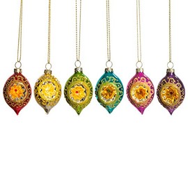 Sass & Belle Set of 6 Bright Metallic Open Faced Baubles