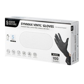 Restaurantware-Serve Secure Small Gloves, 1000 Disposable Gloves - Does Not Contain Powder And Latex, Multipurpose, Black Vinyl Food Prep Gloves, Ideal For Cooking, Cleaning, And More