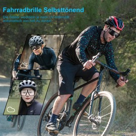 Homeinmind Cycling Glasses, Self-tinting for Men and Women, Photochromatic Sports Sunglasses, Bicycle UV400 Protection, Clear Road Bike Glasses, TR90 Frame for Fast Cycling, Running, MTB, Outdoor