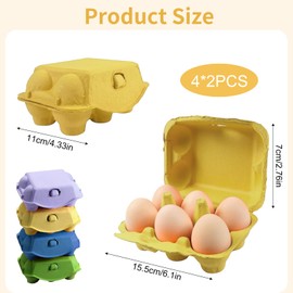 WOUYTPE Pack of 8 Egg Cartons Made of Natural Pulp Paper, Egg Cardboard, Reusable, Suitable for Storing Eggs, Duck Eggs, Environmentally Friendly and Easy to Degrade