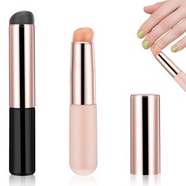 Silicone Chrome Applicator for Nails 2 Pack - Reusable Ombre Brush for Nail Art, Gradient Painting & Chrome Powder (Beginner-Friendly Professional Kit)