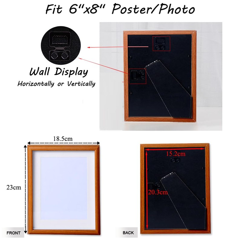 2 Pack Photo Frames 6 x 8 Picture Frame with