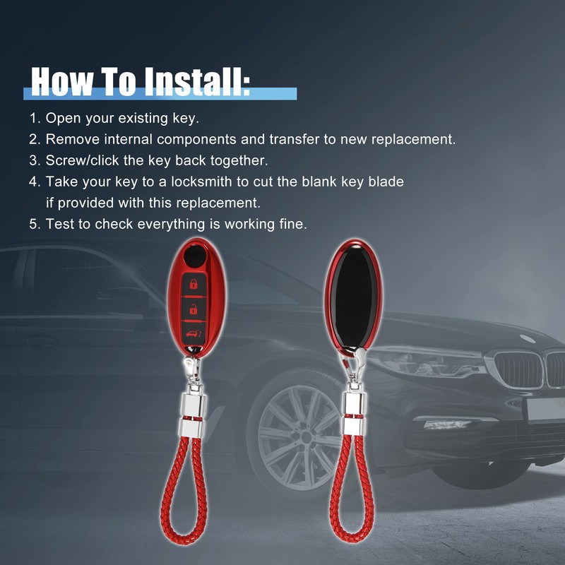 QUARKZMAN Remote Control Key Cover TPU 3 Button for Nissan