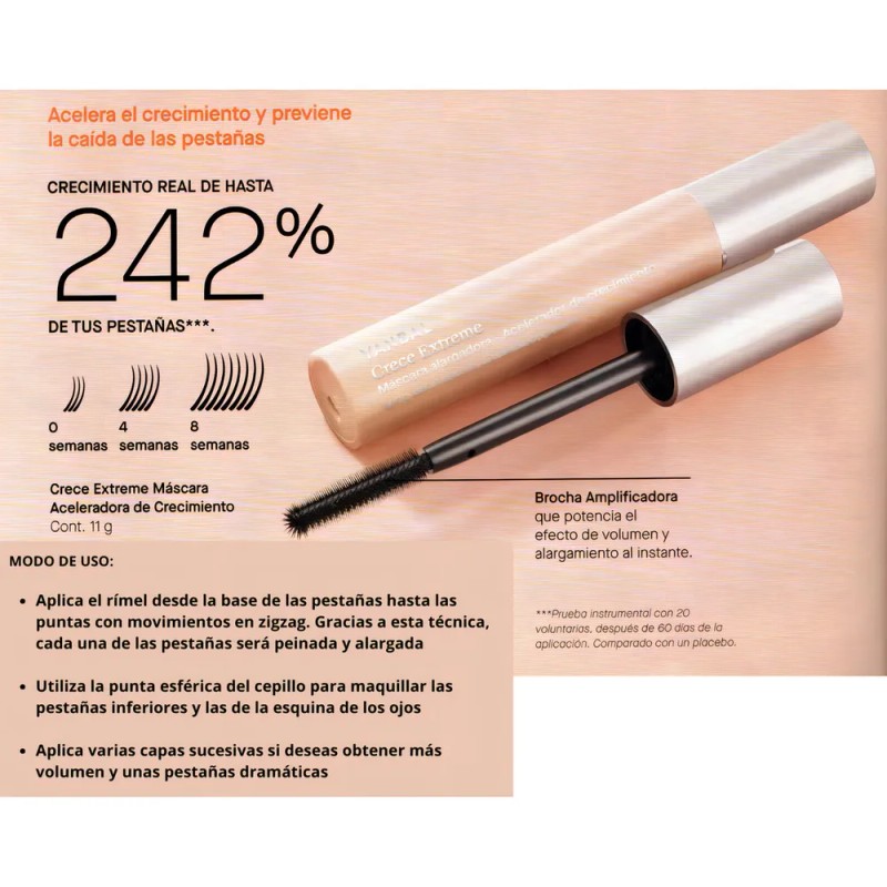 Pestañina Yanbal Crece Extreme Negro Alargadora Voluminizadora 11mL