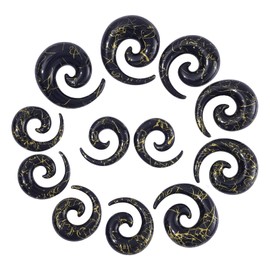 Longbeauty 12 x Acrylic Tapers Expander Spiral Stretcher Piercing Ear Expander Kit 10 mm - 20 mm, Acrylic