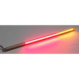 Chrome Glow Flexible LED Motorcycle Light Bar w/ Brake and Turn Signals - 8" - Clear Lens