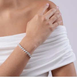 RADLEY Womens Silver Plated Clear Heart Stone Set Adjustable Bracelet